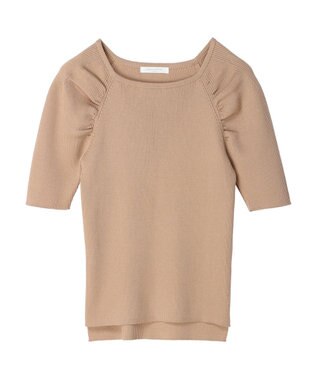 Green Parks 袖ギャザーラグランニットプルオーバー Beige