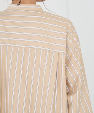 CRAFT STANDARD BOUTIQUE バンドカラーシャツ Stripe Beige
