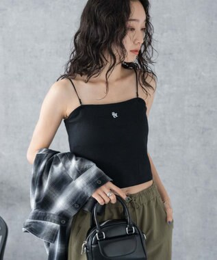 WEGO 【カップ付き/SMサイズ展開】nachumoreショートワンポイントキャミ ブラック