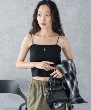 WEGO 【カップ付き/SMサイズ展開】nachumoreショートワンポイントキャミ ブラック