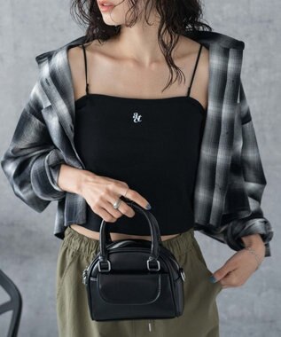 WEGO 【カップ付き/SMサイズ展開】nachumoreショートワンポイントキャミ ブラック