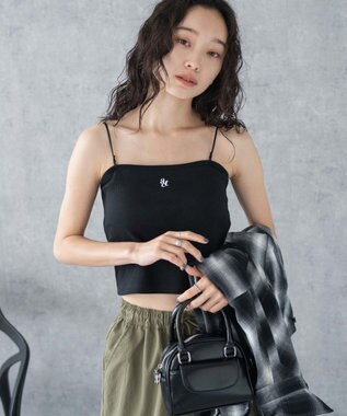 WEGO 【カップ付き/SMサイズ展開】nachumoreショートワンポイントキャミ ブラック