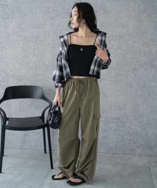 WEGO 【カップ付き/SMサイズ展開】nachumoreショートワンポイントキャミ ブラック