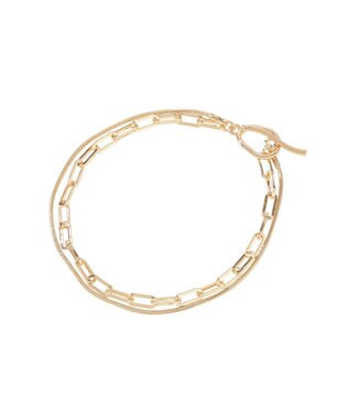 YECCA VECCA マンテルチェーン2連ブレスレット Gold