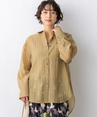  【先行予約】リネンミックスシアースラブ オーバーシャツ