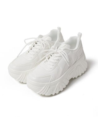 WEGO ボリュームレースアップスニーカー ホワイト