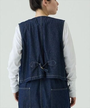 caqu デニムワークベスト ivory