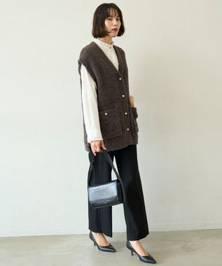 UNFILO 【STORY×UNFILO】シャギーニット ベスト チャコールブラウン