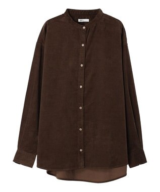 CRAFT STANDARD BOUTIQUE コーデュロイバンドカラーシャツ Brown