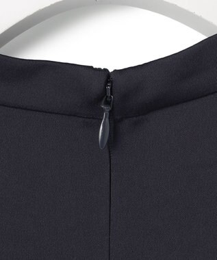 ICB L アセテートダブルサテン ランタンスリーブブラウス ネイビー