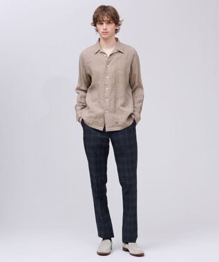 J.PRESS MEN 【LIBECO】リネンオープンカラー シャツ ベージュ系