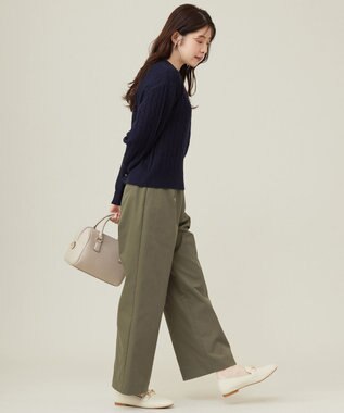 ANY SIS 【洗える】ケーブルAir ニット ネイビー