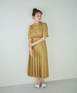 〈花乃まりあさんコラボ〉ワイドプリーツワンピース