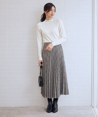 ANY L 【6色展開】フリルネックニット エクリュ