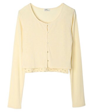 earth music&ecology ＳＥＴ２点カーディガン＋フラワーキャミ Yellow