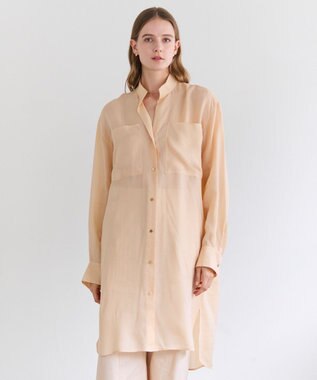 BEIGE， PAULINE / リネンヴィスコースオーバーサイズロングシャツ