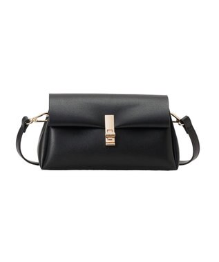 earth music&ecology 軽量フラップ三層ショルダーバッグ Black