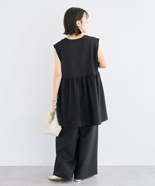 Green Parks 麻調ミディ丈ＺＩＰベスト Black