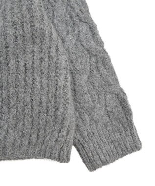 Green Parks ふわふわケーブルニットプルオーバー Gray Mixture