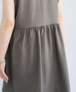 Green Parks 麻調ミディ丈ＺＩＰベスト Brown