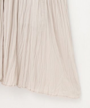 自由区 L 【カタログ掲載・洗える】ジョーゼットプリーツコンビ ワンピース サンドベージュ