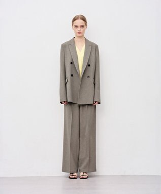 uncrave ウォッシャブルウールライクツイル ジャケット シャンブレーチャコール