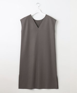 自由区 【WEB限定】ウールミルドジャージー Vネックジャンパースカート グレー系