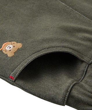 MIKI HOUSE HOT BISCUITS 【80-120cm】【Everyday Series】ワンポイント ストレッチ6分丈パンツ カーキ