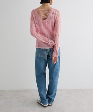 Green Parks ＳＥＴ２点　クロシェ風ニットプルオーバー Pink