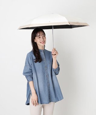 MOONBAT 【WEB限定】POLO RALPH LAUREN(ポロ ラルフローレン) 晴雨兼用日傘 折りたたみ傘 コンパクト PPワンポイント刺繍 一級遮光 遮熱 UV オフ×ベージュ