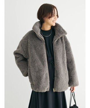 Green Parks ・ＥＬＥＮＣＡＲＥ　ＤＵＥ　テディベアボアコート Charcoal Gray