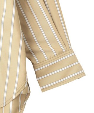 CRAFT STANDARD BOUTIQUE バンドカラーシャツ Stripe Beige