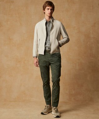 JOSEPH ABBOUD 【イタリア素材/製品染め/ウエストも伸びる!】迷彩ガーメンドダイ パンツ カーキ系7