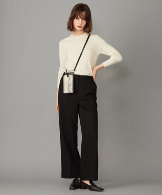 ICB 【洗える】エクストラファインメリノ クルーネックプルオーバー オフホワイト系