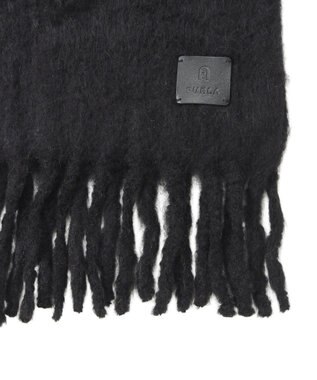 MOONBAT 【WEB限定】FURLA ウール混 ボリューム無地マフラー/幅25cm ブラック