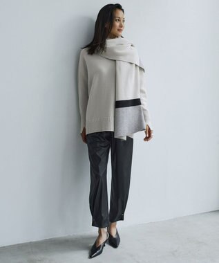 ICB 【洗える】 ライトフェイクレザー バレルパンツ ブラック系