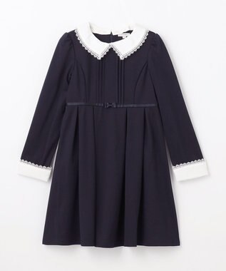 ANY KIDS レース付き きちんと ワンピース ネイビー