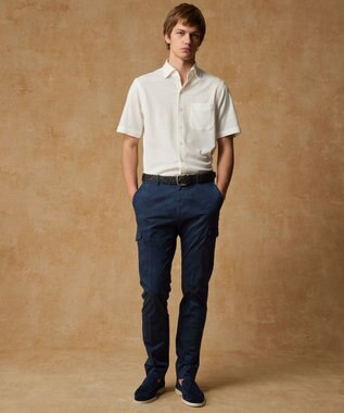 JOSEPH ABBOUD 【イタリア素材/製品染め/ウエストも伸びる!】迷彩ガーメンドダイ パンツ ダルブルー系7