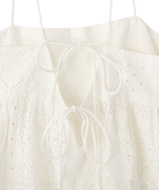 earth music&ecology 【セットアップ対応】【WEB・一部店舗限定】パッチワークレースキャミソール Off White