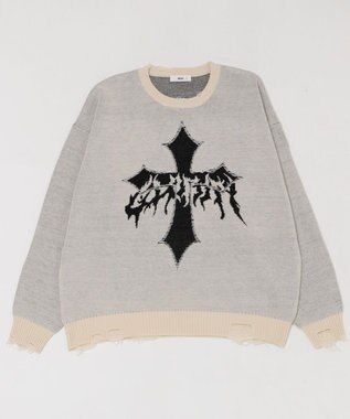 WEGO ダメージジャガードプルオーバー オフホワイト