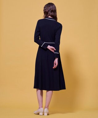 TOCCA BI-COLOR KNIT DRESS ニットドレス ネイビー系