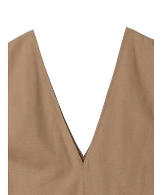 Green Parks 綿麻混サロペット Dark Beige