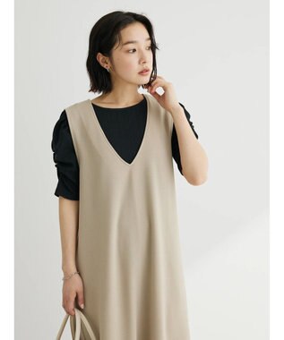 Green Parks カットジョーゼットマーメイドジャンスカ Gray Beige