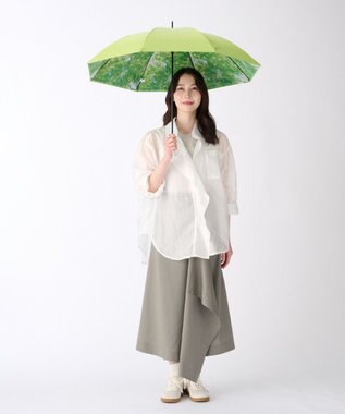MOONBAT 【ハニカム断熱パラソル】estaa エスタ フォレスト 長傘  晴雨兼用 日傘 遮熱 耐風 50cm ライトグリーン