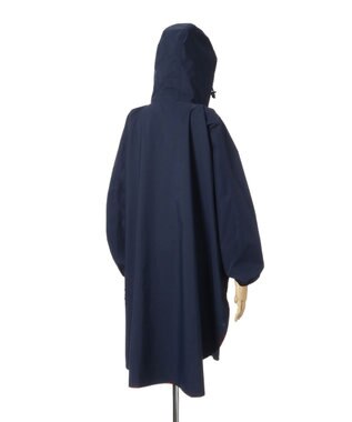 MOONBAT POLO RALPH LAUREN レインポンチョ 透湿撥水 無地×チェック 75デニール 収納袋付 ネイビーブルー