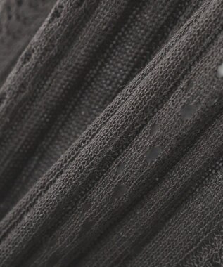 CRAFT STANDARD BOUTIQUE レースニット衿付き半袖カーディガン Dark Gray