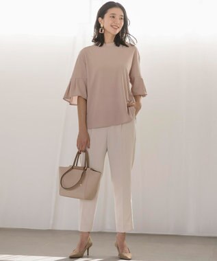 組曲 【UVケア・接触冷感】ライトアムンゼンジャージー袖フレア トップス ローズ系