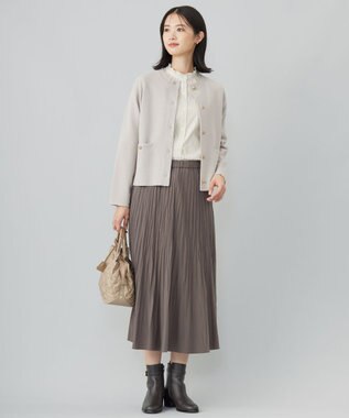 J.PRESS LADIES 【洗える】VIS/PE ROME ニット カーディガン グレージュ系
