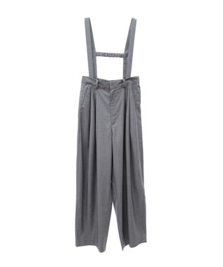 Green Parks サスペンダー付タックパンツ Gray
