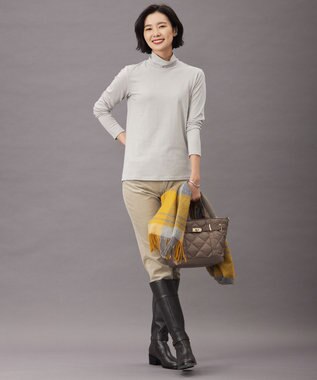 J.PRESS LADIES ウールジャージー  タートルネック カットソー ベージュ系
